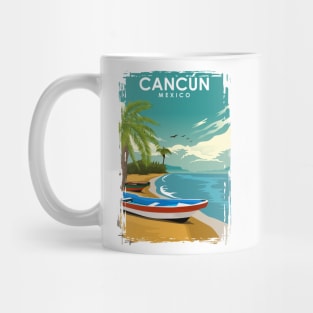 Cancun Mexico Vintage Travel Poster Mug